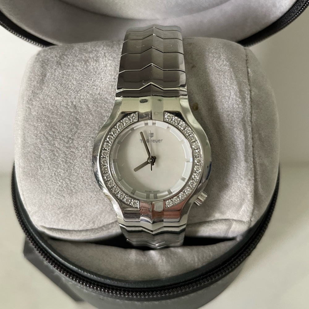 Tag Heuer Womens Alter Ego Diamond Bezel Stainless Steel Watch